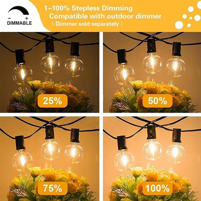 Globe Outdoor String Lights, 97FT Patio String Light with 49 G40 Clear Glass LED Bulbs(1 Spare), Waterproof Hanging Lights String for outside Backyard, Porch, Bistro, Party, Garden Gathering