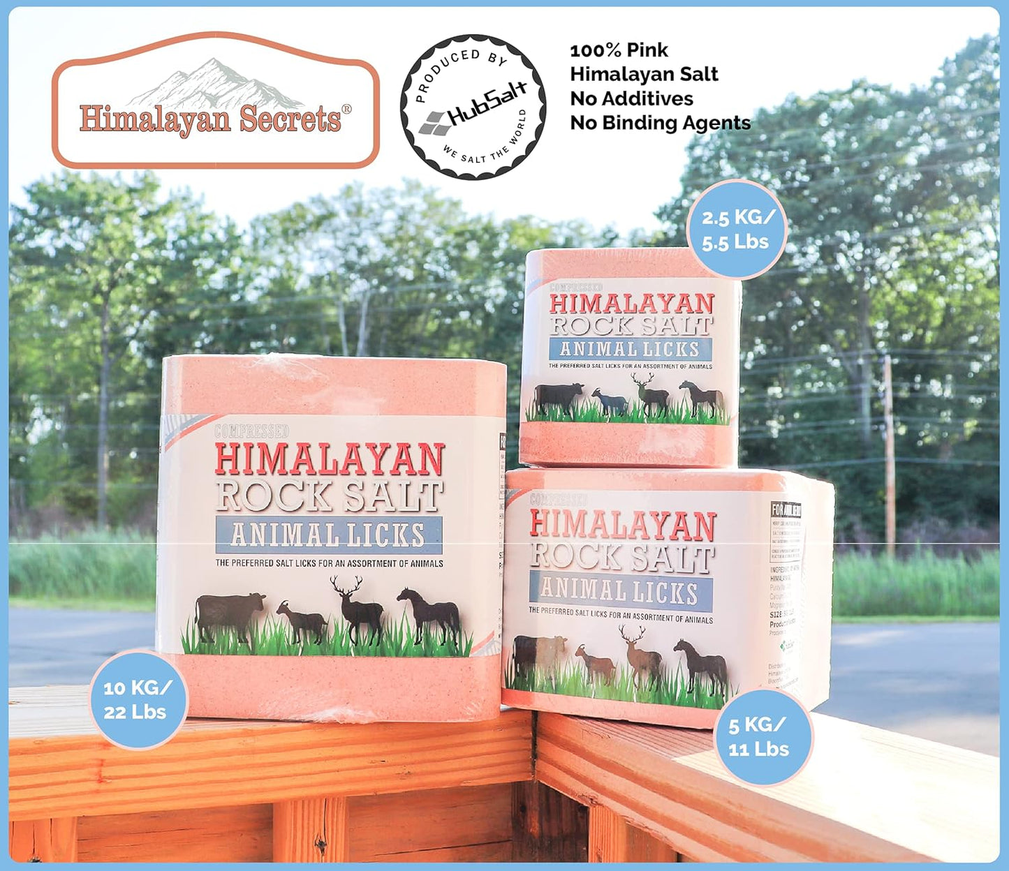 ® 5.5LB (2.5KG) Compressed Pink Himalayan Salt Lick | for Livestock and Wildlife Animals | 100% Pure & Natural Feed Salt Block | Natural Minerals and Trace Elements
