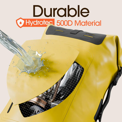 Waterproof Backpack 35L / 55L / 85L Sizes with Roll-Top Closure, Front Pocket, Cushioned Back Panel & Phone Case