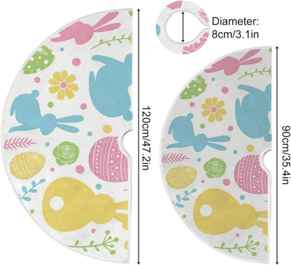 Easter Tree Skirt Easter Bunny Christmas Tree Skirt for Easter Day Holiday Party Home Decoration 36 Inch
